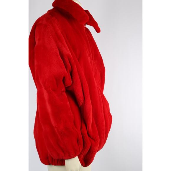 Vintage Luxury Red Sheared Mink Fur Zip Front Jacket Women’s Size L Winter Warm - Picture 7 of 16